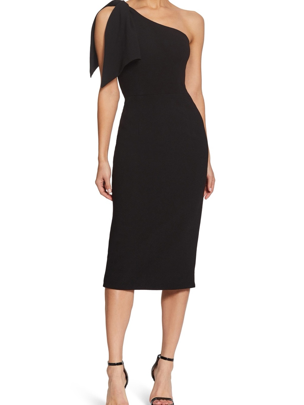 Dress the Population Black One-Shoulder Dress with Shoulder Tie XXL Nordstrom